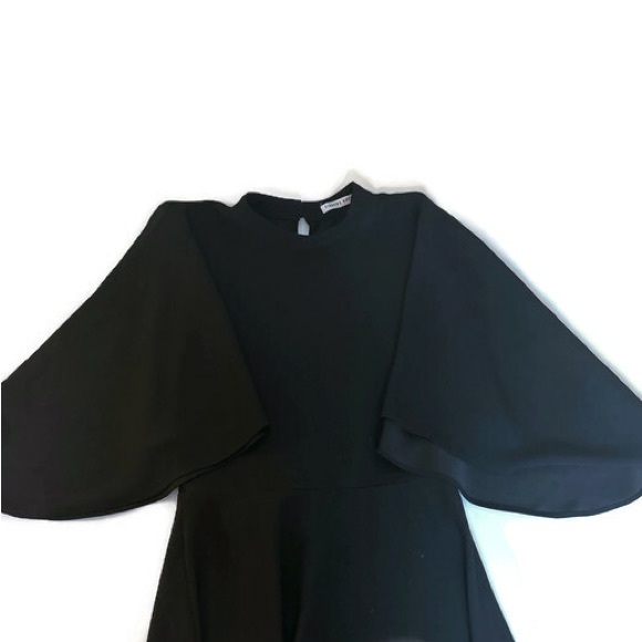 Finders Keepers Black Cocktail Dress w Split Cape Sleeves Sz S - Picture 7 of 8